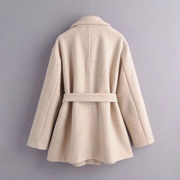 

women's jackets elegant women woolen long coats fashion ladies thick beige jackets female fleece jacket with belt feminine girls chic c, Black;brown