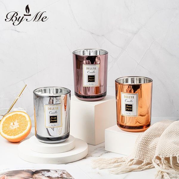 

candles sillike candle bedroom essential oil aroma plated glass bathroom soy