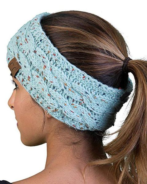 CC Hairband Home Acessório Colorido Tricotado Crochet Twist Headband Inverno Ear Warmer Elástico Largo Acessórios para Cabelo Personalidade Moda 2024