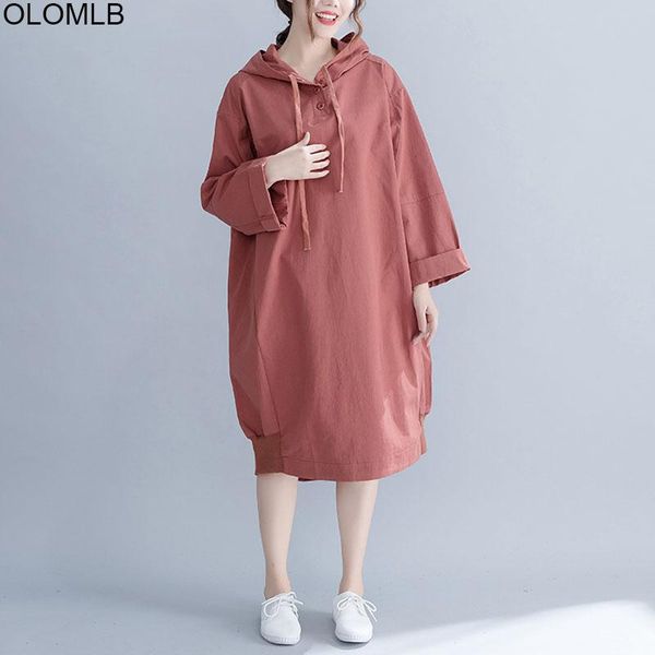 

casual dresses plus size 5xl women dress 2021 autumn long hoodie pullover streetwear sweatshirts big loose cotton, Black;gray