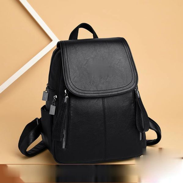 

storage bags leather backpack women's 2021 casual versatile soft bag cow large capacity