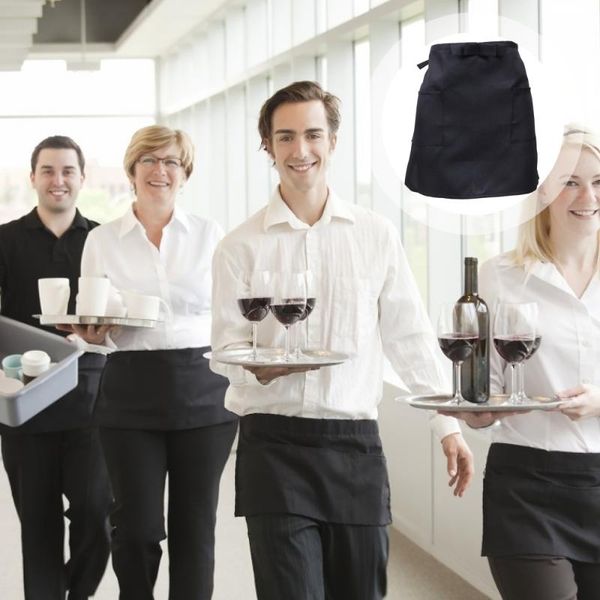 

aprons 2pcs short serving universal working apron half-length cooking