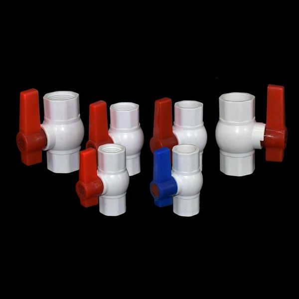 

1/2" 3/4" 2" 1" pvc ball valve dn15 dn20 dn25 water garden tap melt pipe tube connectors 10pcs watering equipments