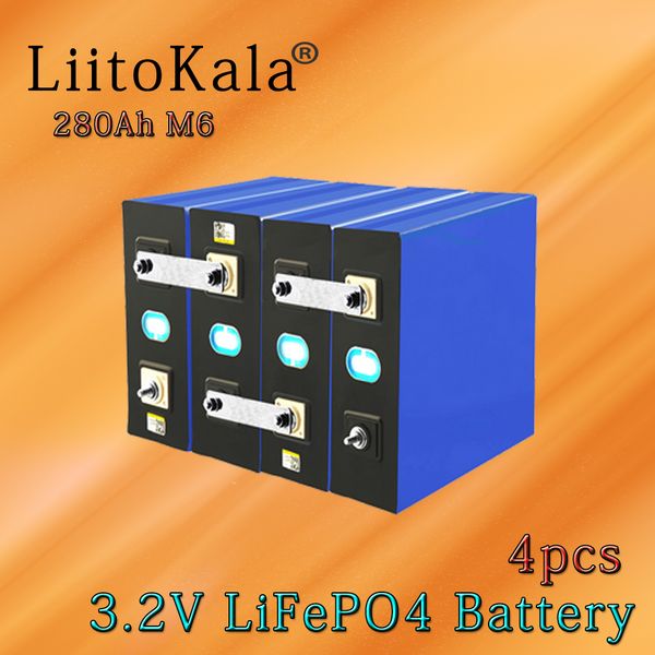 

4pcs liitokala 3.2v 280ah lifepo4 battery diy 12v 48v280ah rechargeable batteries pack for electric car rv solar energy tax free