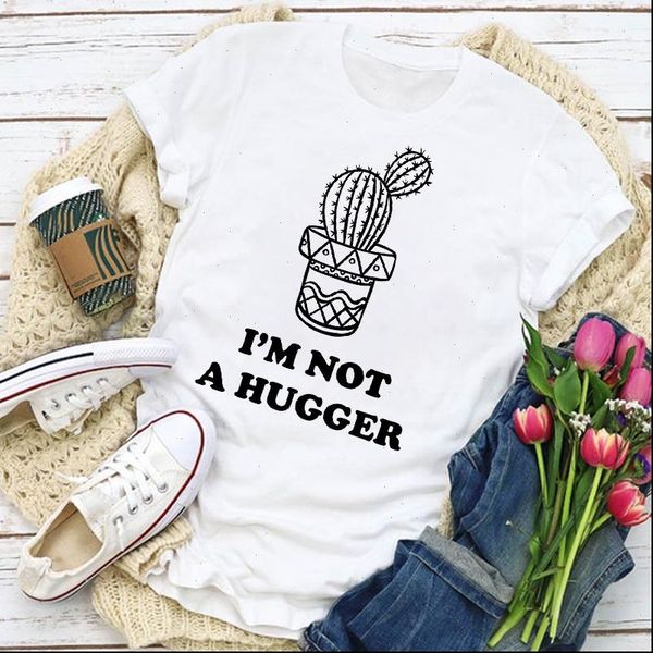 

women t shirts graphic cactus funny fashion printed cute summer shirt lady womens clothing clothes tee female aesthetic, White