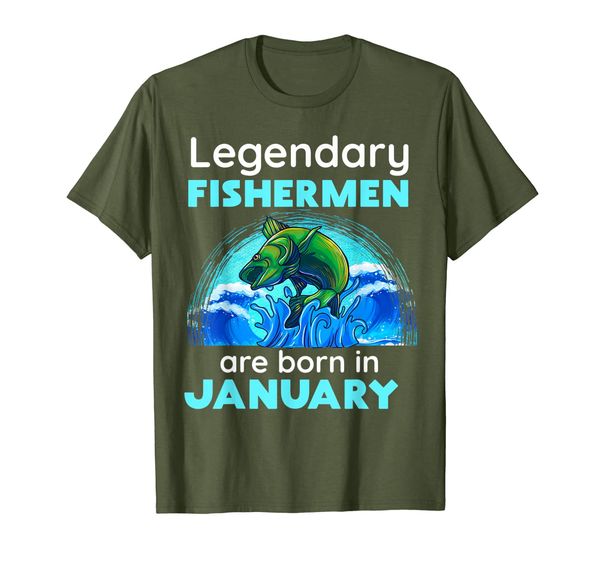 

fishing legend born in january funny fisherman gift t-shirt, White;black