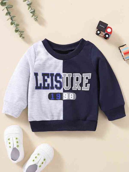 

baby letter graphic spliced sweatshirt she, Black