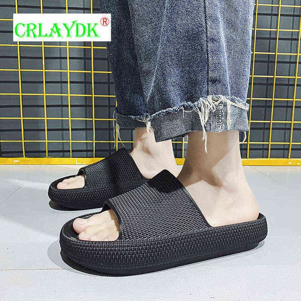 

crlaydk cloud house slides for women and men shower slippers soft bathroom thick sole non slip bedroom sandals indoor outdoor y220307, Black
