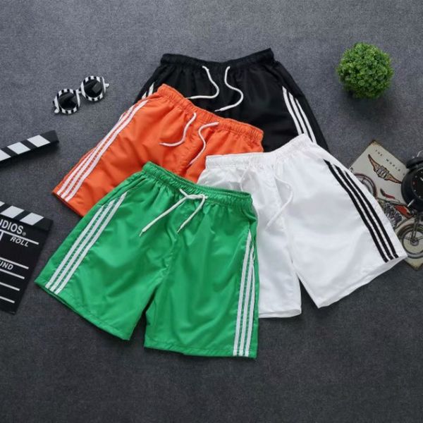 

men's shorts summer straight beach casual three shorts quick drying sports thin men's pants, White;black