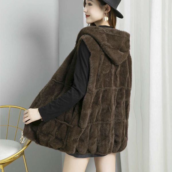 

vest coat women's hooded autumn winter waistcoat with cardigan outside, White