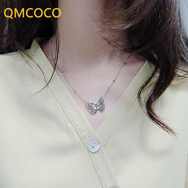 

pendant necklaces 925 sterling silver butterfly necklace vintage fashion clavicle chain trendy thai party jewelry gifts for women