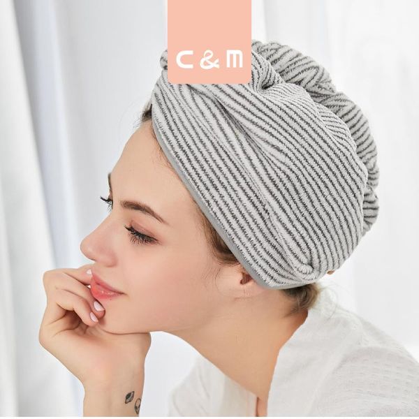 

towel 2-color magic dry hair quick drying dryer bath wrap hat cap headscarf