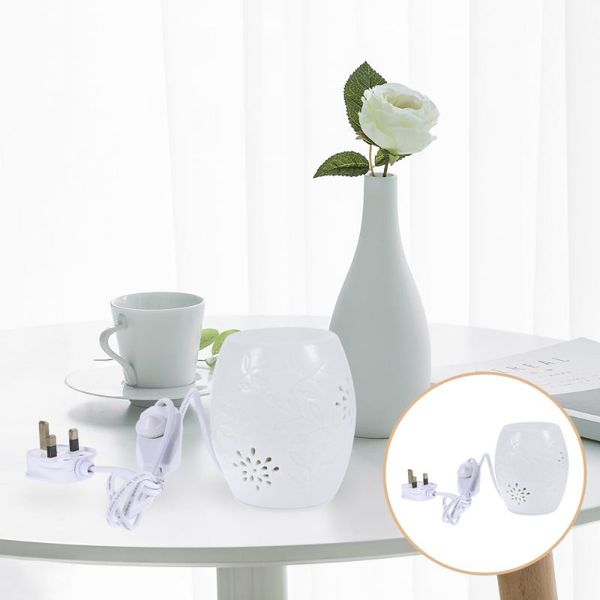 

fragrance lamps 1pc aroma essential oil ceramics lamp plug-in burner (uk plug)