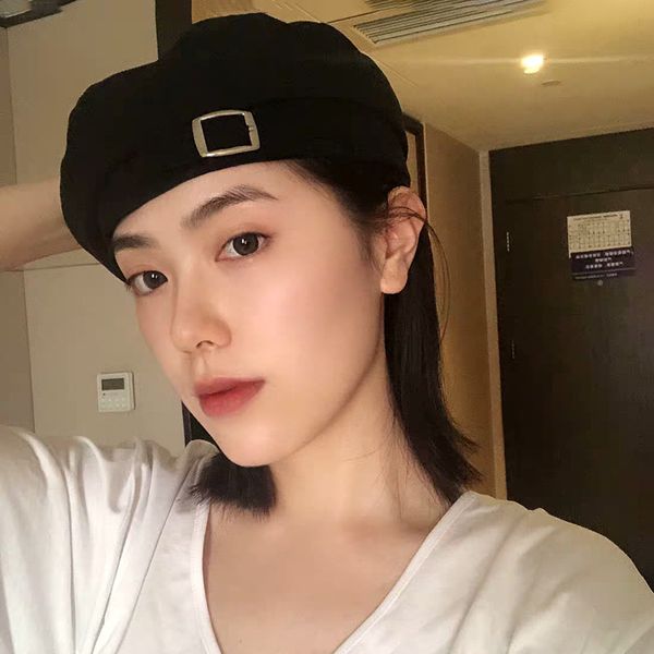 

jin-swhbias women barets southern metals gesp eight-cornered hat french signs baret hat herf winter warm ladies hats, Blue;gray