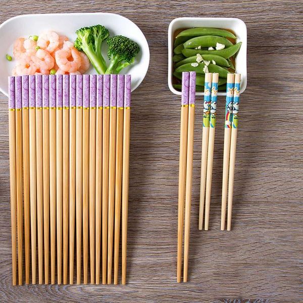 

chopsticks 12 pairs family set creative chinese reusable safe wax child bamboo tableware sushi kitchen tools
