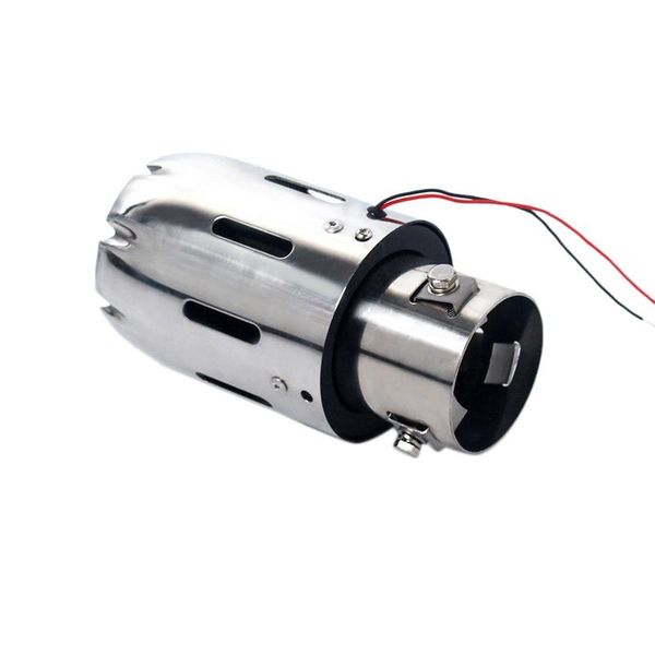 

motorcycle exhaust system universal car plain tip tailpipes red light modified single outlet pipe tail throat with led