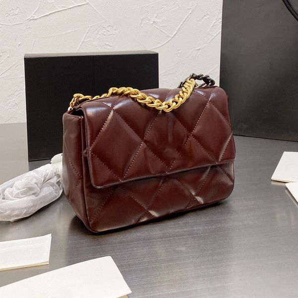 

20c mini 19seris oil wax calfskin shoulder bags classic c flap double chains ladies pochette sacoche famous desingers womens brand messenger
