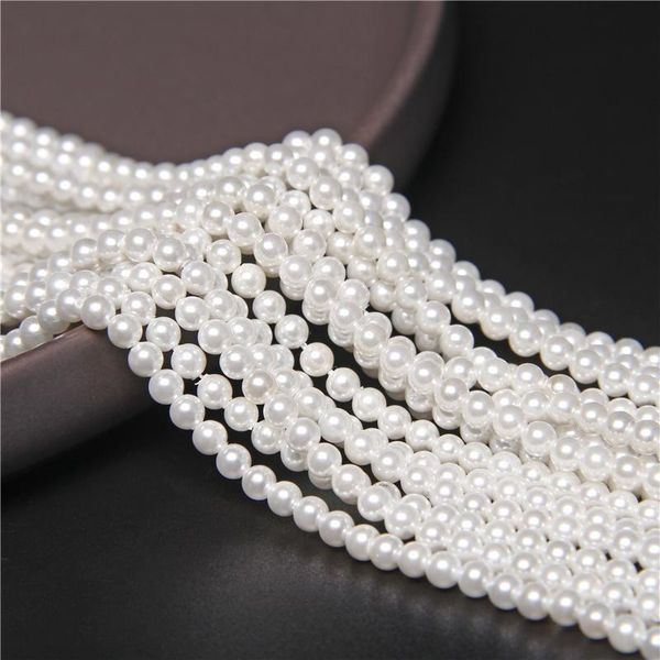 

other white round pearl beads 3mm/4mm natural shell loose for jewelry making bracelet necklace diy wedding 14" strand
