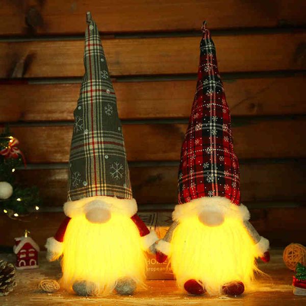 

qiaoding christmas luminous lattice hat plush doll decorative ornament children's gift