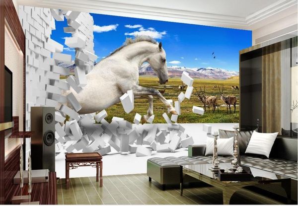 

wallpapers wall decoration non woven wallpaper steppe horse 3d modern for living room murals home