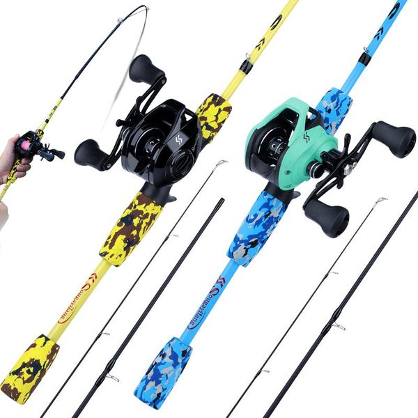 

boat fishing rods sougayilang rod and reel 1.7m eva handle baitcasting 12+1bb 7.2:1 gear ratio aluminum spool set