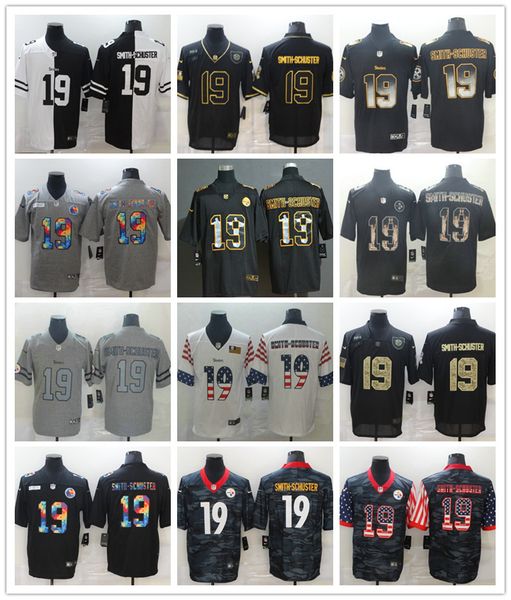 

pittsburghsteelersmen juju smith-schuster crucial catch usa camo 2020 salute to service stitched limited football jersey, Black;red