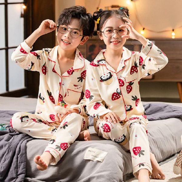 

pajamas cotton set for girls boys clothes cute cartoon full sleeve pyjamas kids pijama infantil children's sleepwear suit, Blue;red