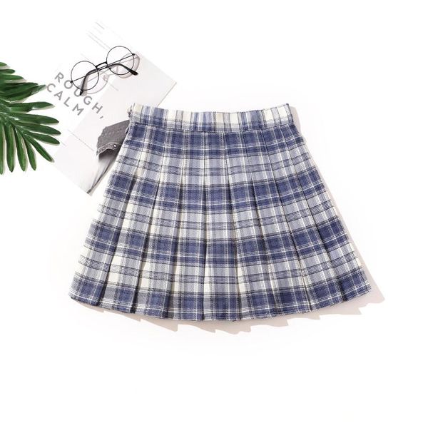 

summer women pleated skirt high waist a-line female plaid mini skirts fashion girls dance short preppy style sailor, Black