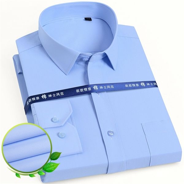 

mens classic long sleeve solid/striped basic dress shirts single patch pocket formal business standard-fit office social shirt, White;black