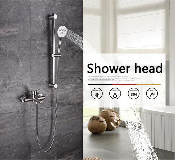 

bath accessory set sus304 stainless metal shower sliding bar with height adjustable for bathroom head tap