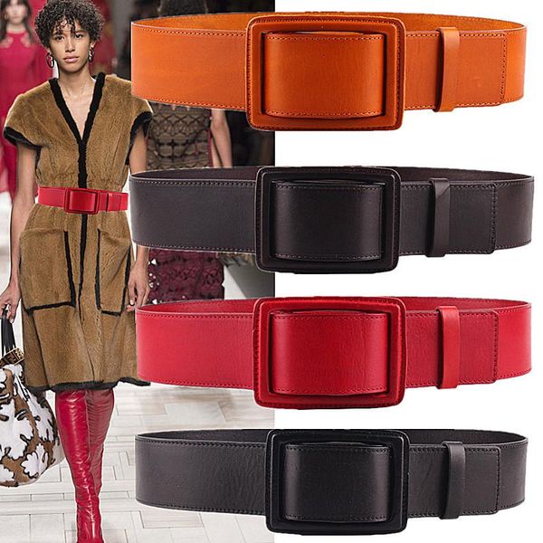 

belts genuine leather cow skin women wide belt soft fashion cummerbund high quality, Black;brown