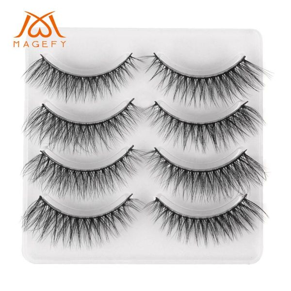 

false eyelashes 4pair luxury 3d lashes fluffy strip long natural party mink wholesale 2021