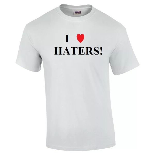 

i heart love haters t-shirt funny cotton shirt s - 5xl, White;black