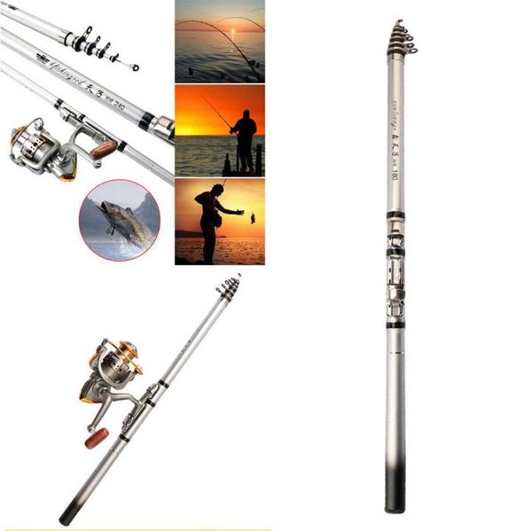 

boat fishing rods travel rod portable carbon fiber spinning pole reel