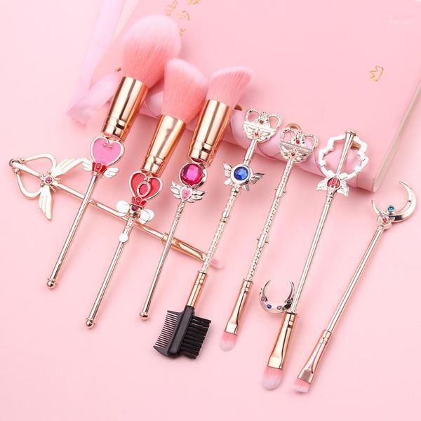 

est 8pcs/set sailor moon makeup brushes set foundation blush eye shadow brush concealer pretty tool warrior1