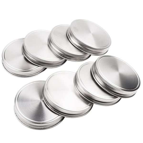 

pcs stainless steel jar lids 86mm sealed leak proof cover with silicone seals resistant storage solid caps wide mouth lid bottles & jars