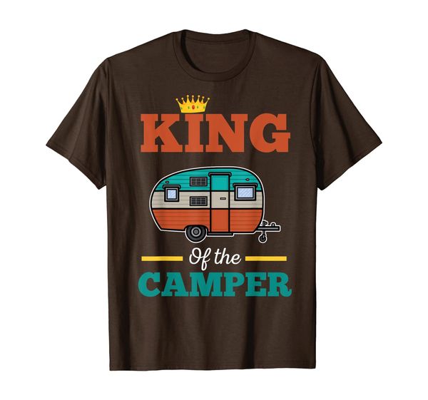 

king of the camper-funny camper shirt for mens father's day, White;black