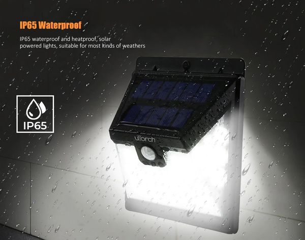 

utorch hj001 solar wall light 4pcs - black