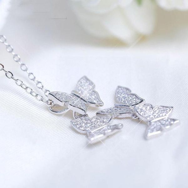 

chains trendy shiny full zircon simple animal pendants jewelry fine necklaces necklace girl wedding gift h0o6, Silver