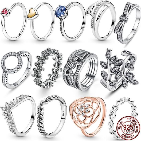 

cluster rings 2021 100% 925 sterling silver wholesale flower lucky for women jewelry making dorp, Golden;silver