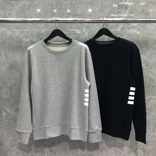 

men's hoodies & sweatshirts and women's hoodies, loose casual sportswear, round neck, fashion br tb thom, spring autumn, 2021, Black