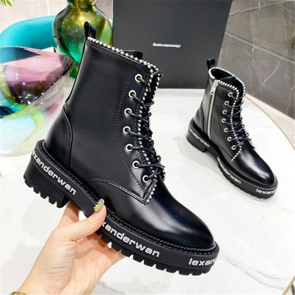 

classic women's casual boots fashion martin boot woman warm leather shoes ladies designer knight booties p90534, Black