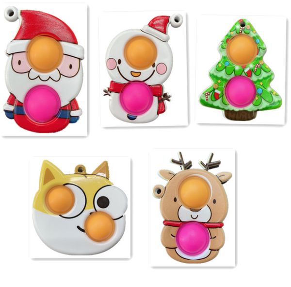 

christmas music relief toys silicone press plate key chain