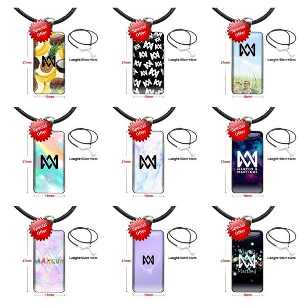 

pendant necklaces steel color glass cabochon with rectangle shaped choker necklace marcus & martinus m for women girls stylish, Silver