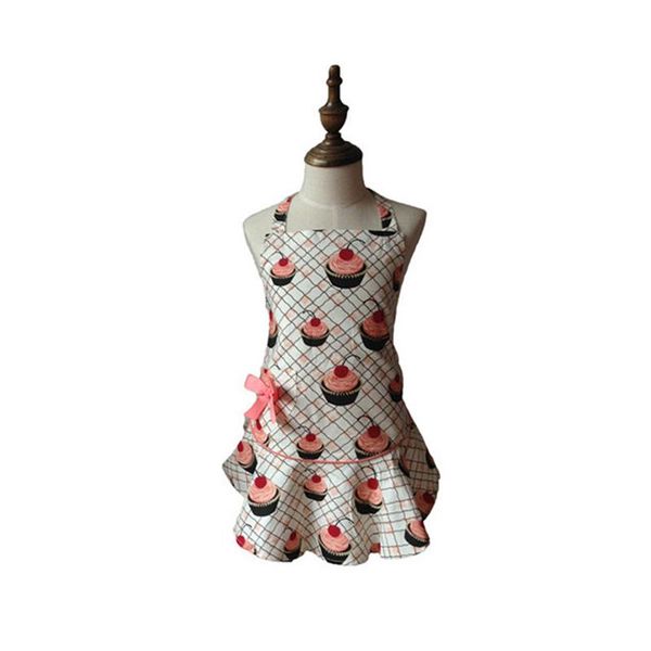 

aprons js pink cherry cupcake retro kitchen apron kid girl avental de cozinha divertido tablier cuisine pinafore
