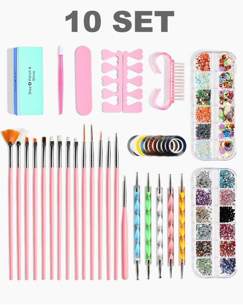 

nail art kits tool set kit painting pen dual-end dotting pens polisher handle grip brush diamond ornament