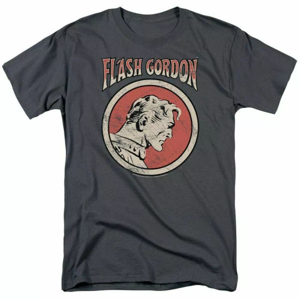 

Flash Gordon Flash Circle T Shirt Mens Licensed DC Comics Tee Charcoal, White;black