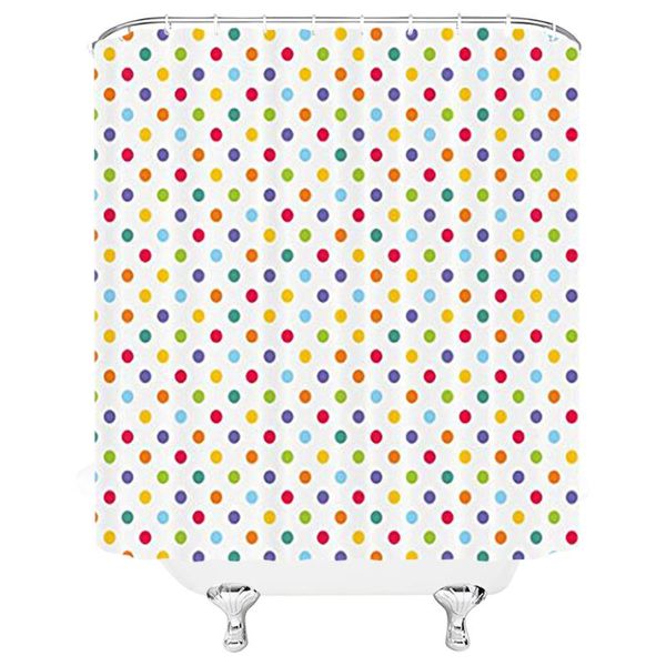 

pure color dots rhombus rectangle classic shower curtain bathroom hook polyester curtains