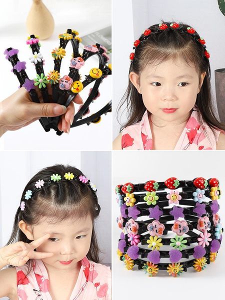 

hair accessories acrylic cartoon band for baby girl cute flower fruit hairbands children lovely hoop headbands, Slivery;white