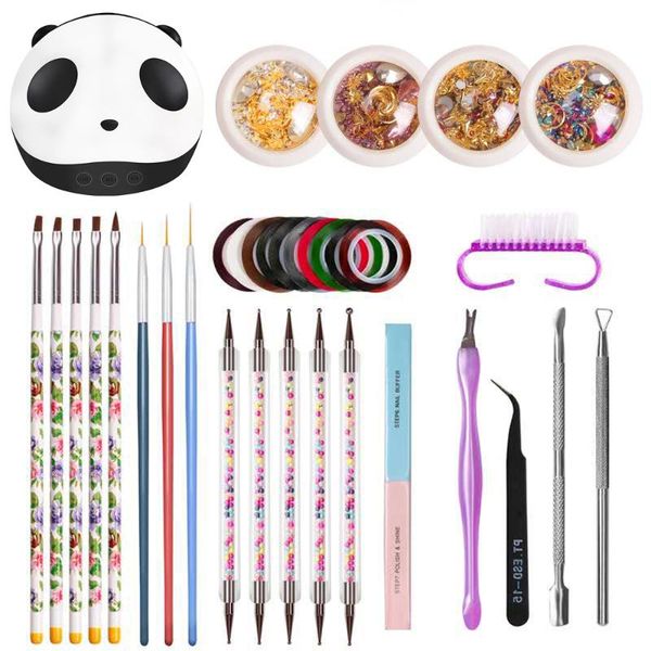 

nail art kits set 36w uv led lamp dryer manicure tools painting pen brush decoration for pusher kit